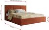 Premium Polsterbett LERIO CLASSIC 180 x 200 cm mit Stauraum, gepolstertem Kopfteil, Gasdruckfedern & Lattenrost - Modernes Design, Inkl. Lattenrost Multipocket Matratze - Orange Plüsch - ELORI LUX Bild 4