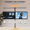 oyajia Schreibtischlampe Dimmbar LED Schreibtischlampe,80cm Doppelkopf klemmbar für Home Office, LED fest integriert, Kaltweiß/Naturweiß/Warmweiß, Schwanenhals-Büro-Tischlampe, mit 5 Farbtemperatur-Helligkeitsstufen Bild 3