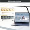 oyajia Schreibtischlampe Dimmbar LED Schreibtischlampe,80cm Doppelkopf klemmbar für Home Office, LED fest integriert, Kaltweiß/Naturweiß/Warmweiß, Schwanenhals-Büro-Tischlampe, mit 5 Farbtemperatur-Helligkeitsstufen Bild 4