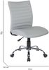 Dmora Stuhl mit Rädern Lia, Arbeitssessel, ergonomischer Bürositz, 54x48h90/100 cm, Grau Bild 3