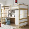 Merax Hochbett 90 x 200 cm, Kinderbett, Jugendbett, Einzelbett, Mit Leiter, Mit Schreibtisch mit Stauraum, Mit Kleiderschrank und Schubladen, Holzfarbe Bild 5