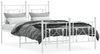 vidaXL Bettgestell mit Kopf- und Fußteil Metall Weiß 120x200 cm 374404 Bild 3