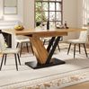 Ausziehbarer Esstisch 120 x 75 x 75,5 cm – MDF mit Holzmaserung und Stahlbeinen, ausziehbar auf 160 cm Bild 5