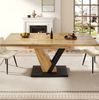 Ausziehbarer Esstisch 120 x 75 x 75,5 cm – MDF mit Holzmaserung und Stahlbeinen, ausziehbar auf 160 cm Bild 3