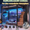 Hochbett mit RGB LED-Streifen, Rausfallschutz, 90x200cm, Treppe mit Regal und Kleiderschrank, Kinderbett, Metallbett Bild 3