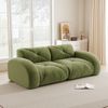 Modulares 2-Sitzer Sofa H 76 x T 204 x B 95 cm aus Chenille, rahmenlos, in Grün Bild 3