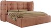 Polsterbett FLONELLE CLASSIC 180 x 200 cm mit Stauraum, Federholzlattenrost, Massivholzrahmen, gestepptes Kopfteil Gasdruckfeder Schlafzimmerbett - Rosa Samt Bild 5