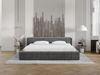 GRAINGOLD Lipari Doppelbett 120x200, Polsterbett mit Bettkasten, gepolstertes Kopfteil, Velour-Stoff, Dunkelgrau Bild 3