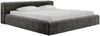 GRAINGOLD Lipari Doppelbett 120x200, Polsterbett mit Bettkasten, gepolstertes Kopfteil, Velour-Stoff, Dunkelgrau Bild 2