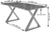 Esstisch Baumkante massiv Akazie nussbaum 200 x 100 silber X-Gestell LUBIN 76509205 Bild 2