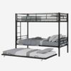 Hochbelastbares, stabiles Metall-Etagenbett 90*190 cm / Geräuscharm / Sicherheitsgeländer / Keine Boxspring erforderlich. Bild 2