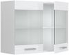 Hängeschrank R-Line Weiß Hochglanz 80 cm mit Glastüren Vicco Bild 5