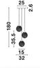 Nova Luce 9160212 MIRANO Pendelleuchte rund 3-flammig Gold Transparent G9 Bild 5