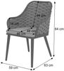 Mendler Aluminium-Gartenstuhl HWC-O16, 2er-Set, Outdoor Stuhl, Olefin, Seilgeflecht Rope, Kissen taupe, Anthrazit, 84x59x63 cm Bild 3