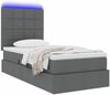 vidaXL LED-Speicherbett mit Matratze Dunkelgrau 100 x 200 cm Stoff 3372397 Bild 3