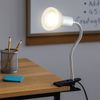 LED Tischleuchte, Flexo Arm, Metall, Glas, weiß, H 34cm Bild 3