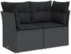 vidaXL Gartensofa mit Kissen 2-Sitzer Schwarz Poly Rattan 365963 Bild 2