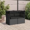 vidaXL Gartensofa mit Kissen 2-Sitzer Schwarz Poly Rattan 365963 Bild 3