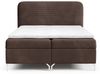 Boxspringbett Schlafzimmerbett EMILIO PREMIUM 140x220cm Stoff Poso Dunkelbraun Bild 3