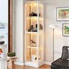 REDOM Vitrine Glas Sammlungsvitrine Transparent (LED, 4 Etagen Stauraum, Push-to-Open Tür, 1-St, 40 x 35 x 170 cm) Bild 4