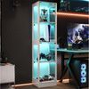 REDOM Vitrine Glas Sammlungsvitrine Transparent (LED, 4 Etagen Stauraum, Push-to-Open Tür, 1-St, 40 x 35 x 170 cm) Bild 3