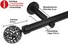 Deco-Raum® Deco-Raum Gardinenstange 25mm 1-läufig Kugel | Länge: 300cm | Material: metall | Farbe: Schwarz-matt Bild 2