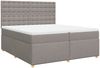 vidaXL Boxspringbett mit Matratze Taupe 200x200 cm Stoff 3293705 Bild 2