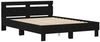 vidaXL Bettrahmen Schwarz Eichen-Optik 140 x 190 cm Holzwerkstoff 3333953 Bild 4