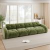 4-Sitzer Sofa 358×95×76 cm aus Chenille Stoff rahmenlos modular, grün Bild 3
