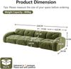 4-Sitzer Sofa 358×95×76 cm aus Chenille Stoff rahmenlos modular, grün Bild 4