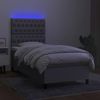 Boxspringbett mit Matratze & LED Stoff Hellgrau 90x200 cm, Härtegrad: H2 [3135085] Bild 4