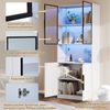 BlingBin Vitrine Glashängeschrank Bücherregal für Sammlerstücke (Schrank Schaukasten, 1-St, 80x30x200 cm) Vitrine mit LED-Leuchten, Bücherregal für Sammlerstücke, Weiß Bild 3