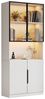 BlingBin Vitrine Glashängeschrank Bücherregal für Sammlerstücke (Schrank Schaukasten, 1-St, 80x30x200 cm) Vitrine mit LED-Leuchten, Bücherregal für Sammlerstücke, Weiß Bild 5