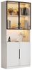 BlingBin Vitrine Glashängeschrank Bücherregal für Sammlerstücke (Schrank Schaukasten, 1-St, 80x30x200 cm) Vitrine mit LED-Leuchten, Bücherregal für Sammlerstücke, Weiß Bild 4
