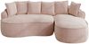 Chaiselongue-Sofa, Chenille mit tiefer Sitzfläche & breiten Armlehnen, 252x164x67 cm, Rosa Bild 4