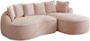 Chaiselongue-Sofa, Chenille mit tiefer Sitzfläche & breiten Armlehnen, 252x164x67 cm, Rosa Bild 5