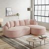 Chaiselongue-Sofa, Chenille mit tiefer Sitzfläche & breiten Armlehnen, 252x164x67 cm, Rosa Bild 2