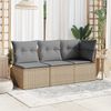 vidaXL Gartensofa mit Kissen 3-Sitzer Beige Poly Rattan 366103 Bild 3