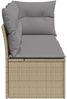 vidaXL Gartensofa mit Kissen 3-Sitzer Beige Poly Rattan 366103 Bild 5