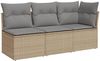 vidaXL Gartensofa mit Kissen 3-Sitzer Beige Poly Rattan 366103 Bild 2