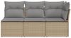 vidaXL Gartensofa mit Kissen 3-Sitzer Beige Poly Rattan 366103 Bild 4
