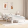 vidaXL Bettrahmen mit Kopfteil Weiß 135 x 190 cm Massives Kiefernholz 872660 Bild 3
