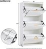 Merax Schuhkipper Schmal mit 3 Klappen, Schuhschrank, Schuhschrank Schuhkommode für Flur Wohnzimmer, Weiß, 60 x 24 x 114cm Bild 4