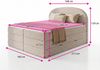 Boxspringbett Cloud XL mit 2 Bettkästen und Topper, mit Taschenfederkern- und Bonellfederkernmatratze, Doppelbett, Polsterbett aus Bouclé-Stoff mit Stauraum (Beige (Coral 65), 160 x 200 cm) Bild 4