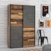 Kleiderschrank >OZZULA< Old – Wood Vintage / Betonoptik grau - 120x190,5x41,6cm (B/H/T) Bild 2