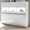 Highboard Nobile in Hochglanz weiß / Stone Design grau 164 x 131 cm Bild 4