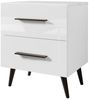 Lookway Nachttisch AURA LUX mit Hochglanzfronten mit LED-Beleuchtung und Griffen (1x Nachttisch), Breite: 45 cm Bild 1