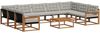 vidaXL Outdoor-Sofagarnitur mit Kissen 10 pcs Natürlich und Hellgrau 3369858 Bild 2