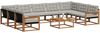 vidaXL Outdoor-Sofagarnitur mit Kissen 10 pcs Natürlich und Hellgrau 3369858 Bild 3