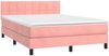 vidaXL Boxspringbett mit Matratze & LED Rosa 140x190 cm Samt 3134404 Bild 4